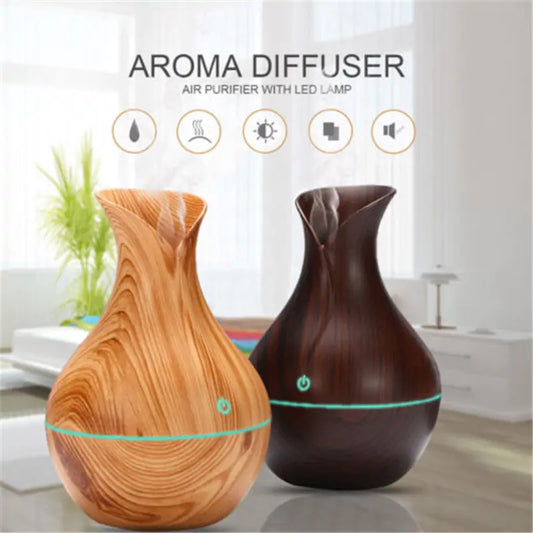 Vase Shape Wood Grain Humidifier - Kim’s Signature Beauty & Accessories    