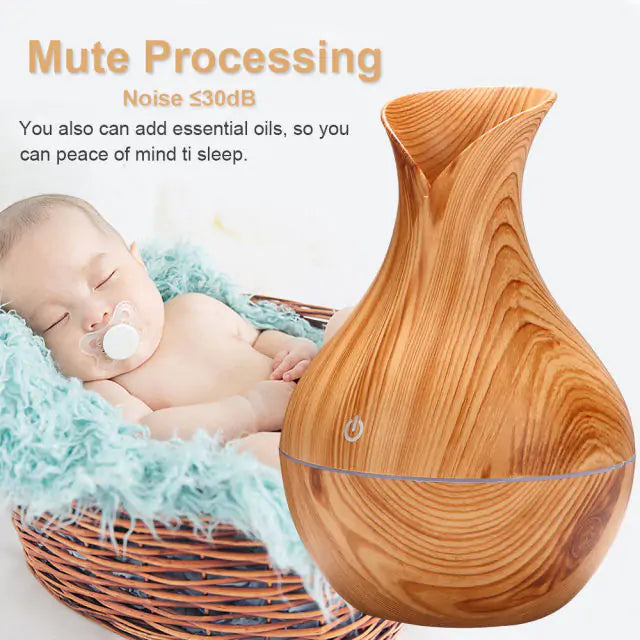 Vase Shape Wood Grain Humidifier - Kim’s Signature Beauty & Accessories    