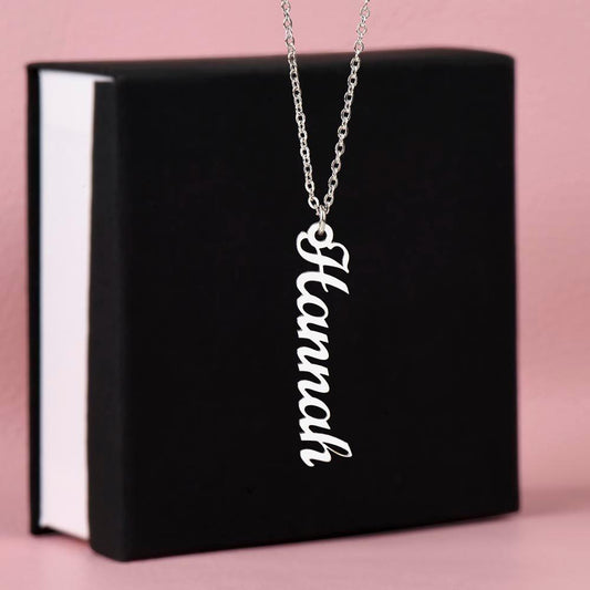 Verticle Name Necklace - Kim’s Signature Beauty & Accessories    