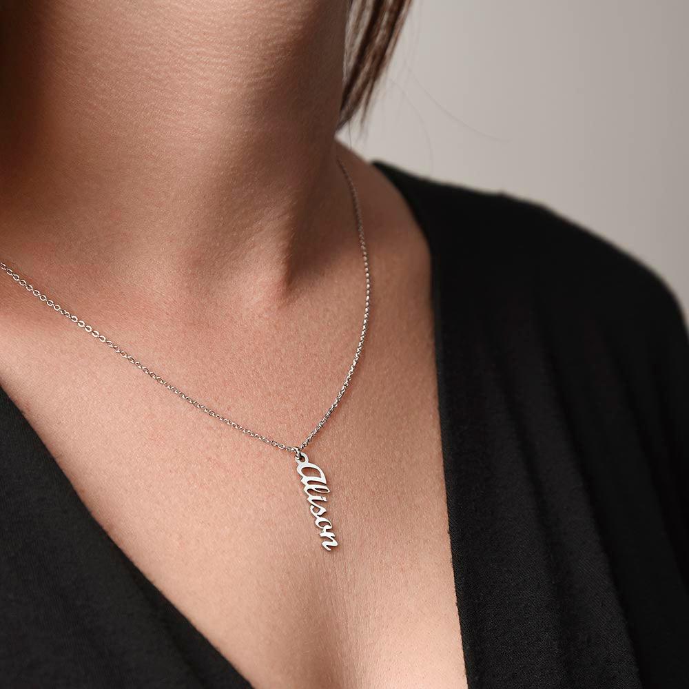 Verticle Name Necklace - Kim’s Signature Beauty & Accessories    