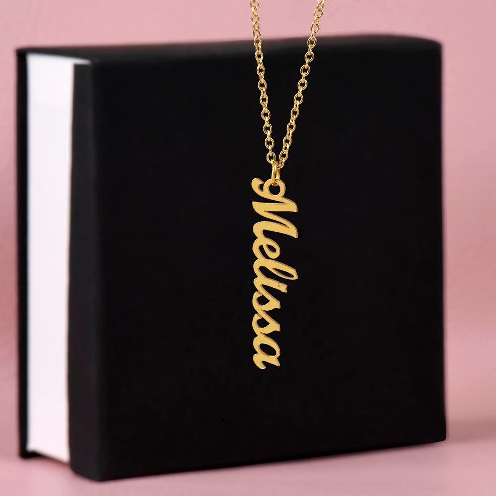 Verticle Name Necklace - Kim’s Signature Beauty & Accessories    