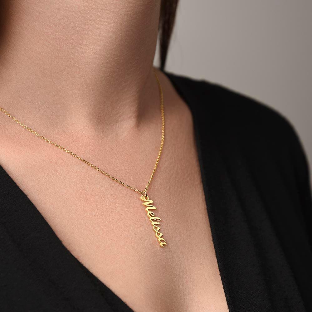 Verticle Name Necklace - Kim’s Signature Beauty & Accessories    