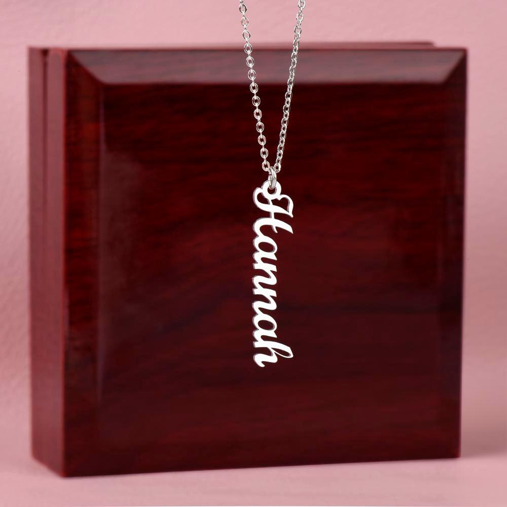 Verticle Name Necklace - Kim’s Signature Beauty & Accessories    