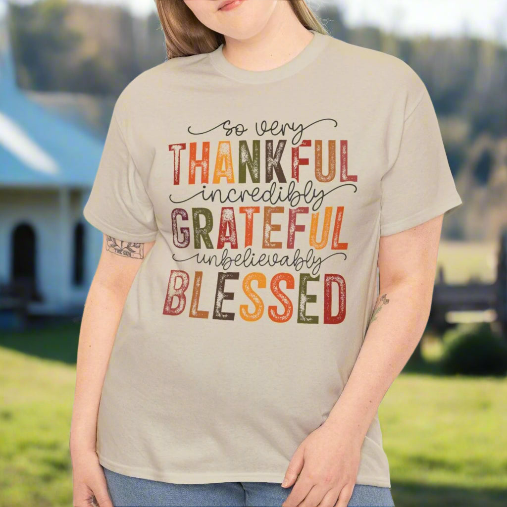 Very Thankful, Grateful & Blessed Tee - Kim’s Signature Beauty & Accessories    