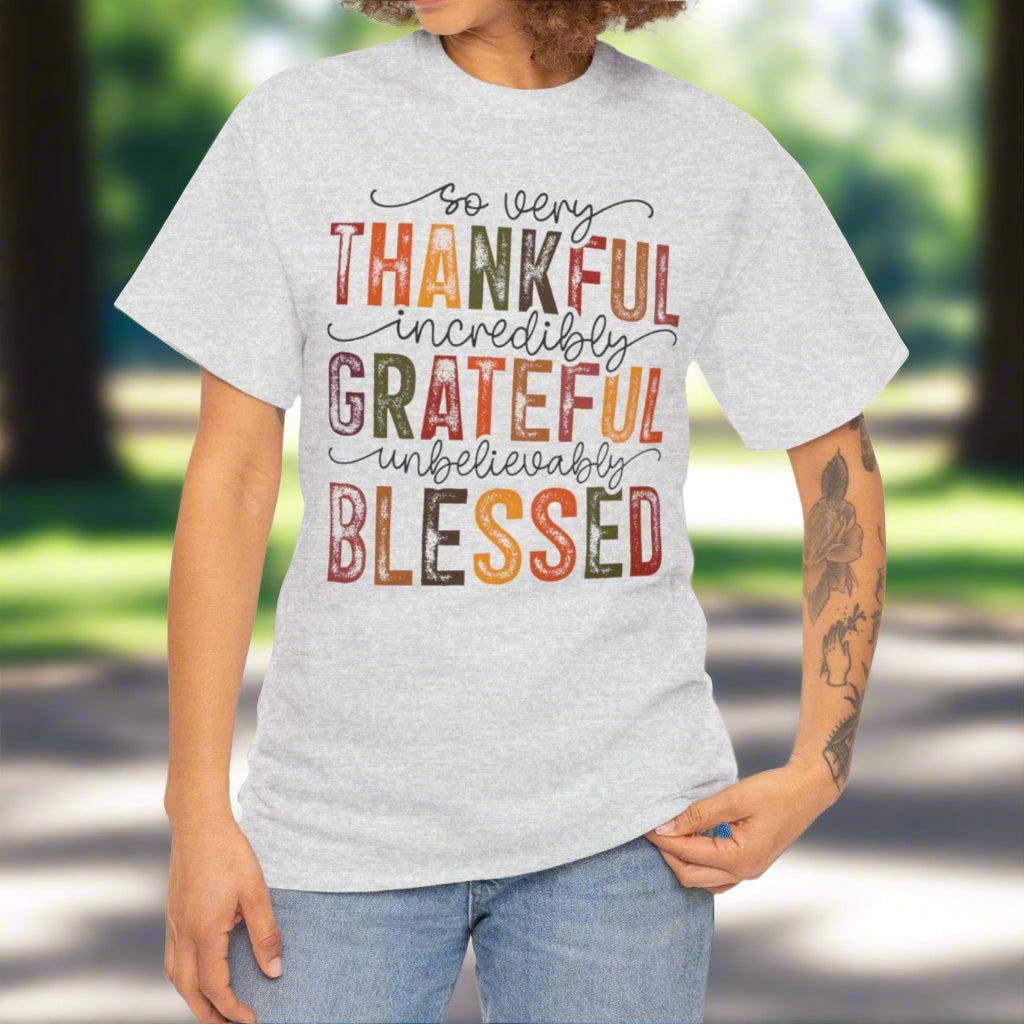Very Thankful, Grateful & Blessed Tee - Kim’s Signature Beauty & Accessories    
