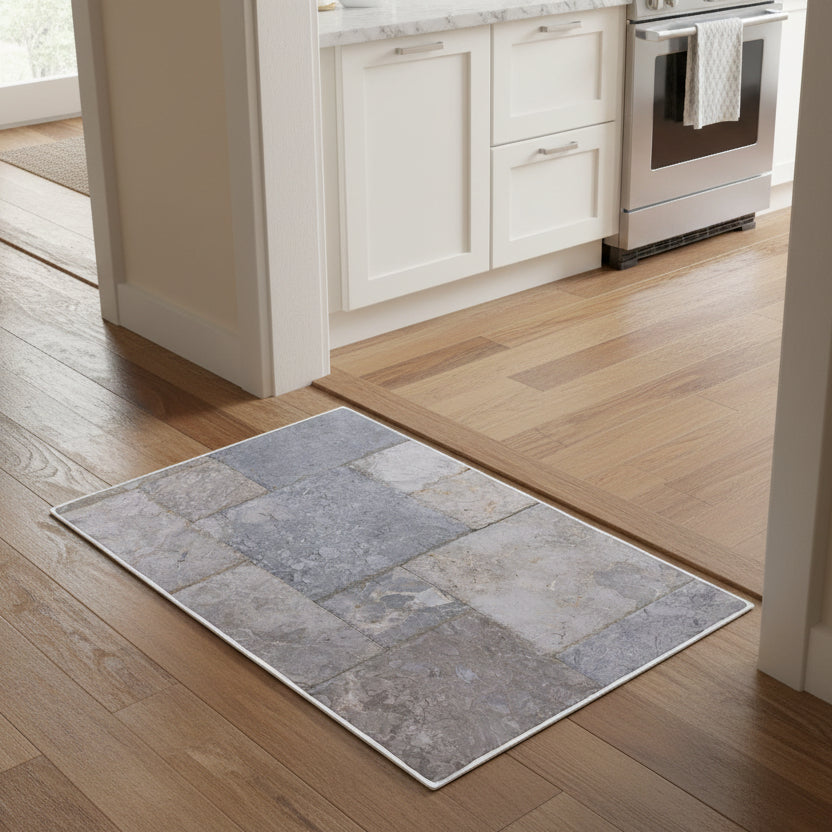 Vintage Stone Color Squares Rug - Kim’s Signature Beauty & Accessories