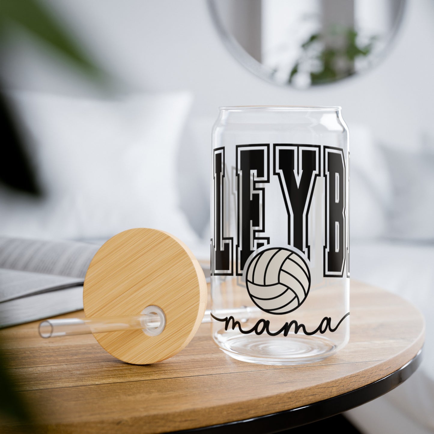 Volleyball Mama Sipper Glass, 16oz - Kim’s Signature Beauty & Accessories    