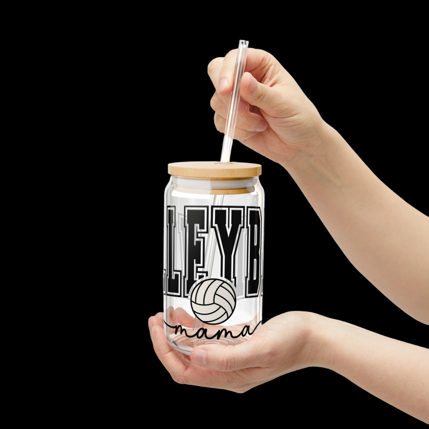 Volleyball Mama Sipper Glass, 16oz - Kim’s Signature Beauty & Accessories    