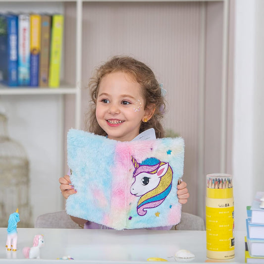 WERNNSAI Unicorn Plush Diary with Lock - Kim’s Signature Beauty & Accessories    