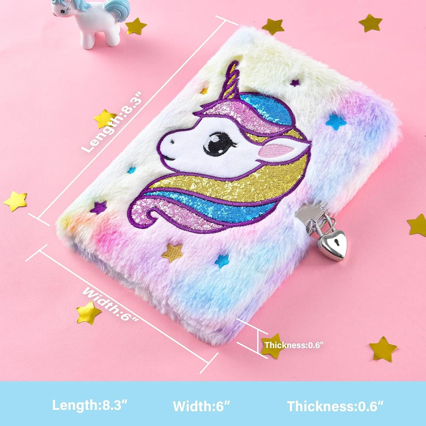 WERNNSAI Unicorn Plush Diary with Lock - Kim’s Signature Beauty & Accessories    