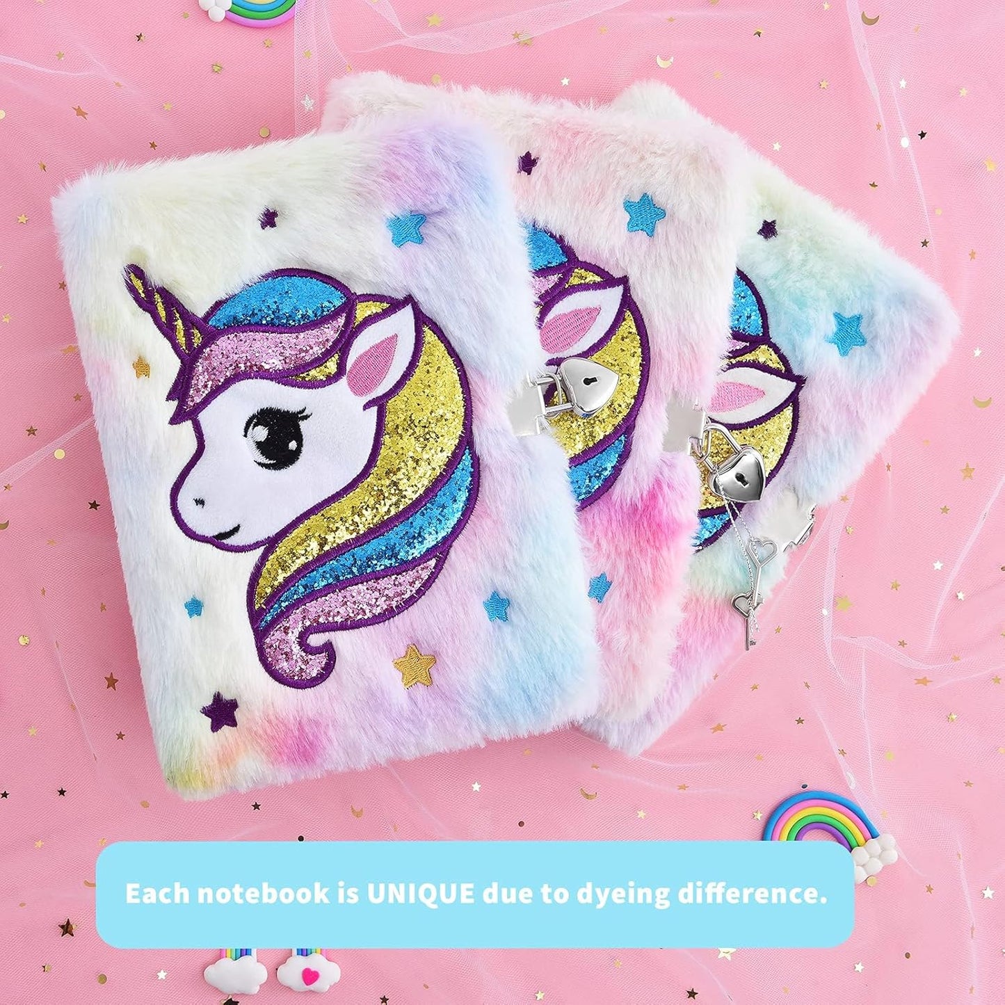 WERNNSAI Unicorn Plush Diary with Lock - Kim’s Signature Beauty & Accessories    