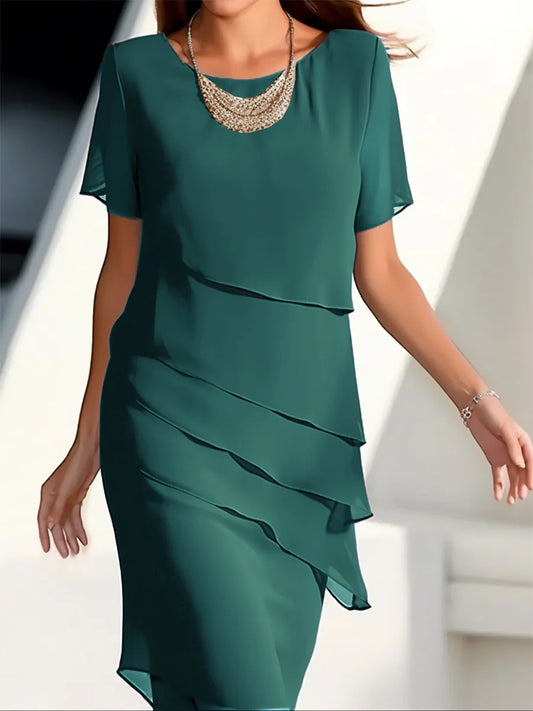 Women's Chiffon Patchwork Dress - Kim’s Signature Beauty & Accessories    