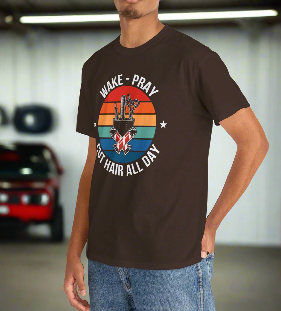 Wake, Pray- Barber Tee - Kim’s Signature Beauty & Accessories    