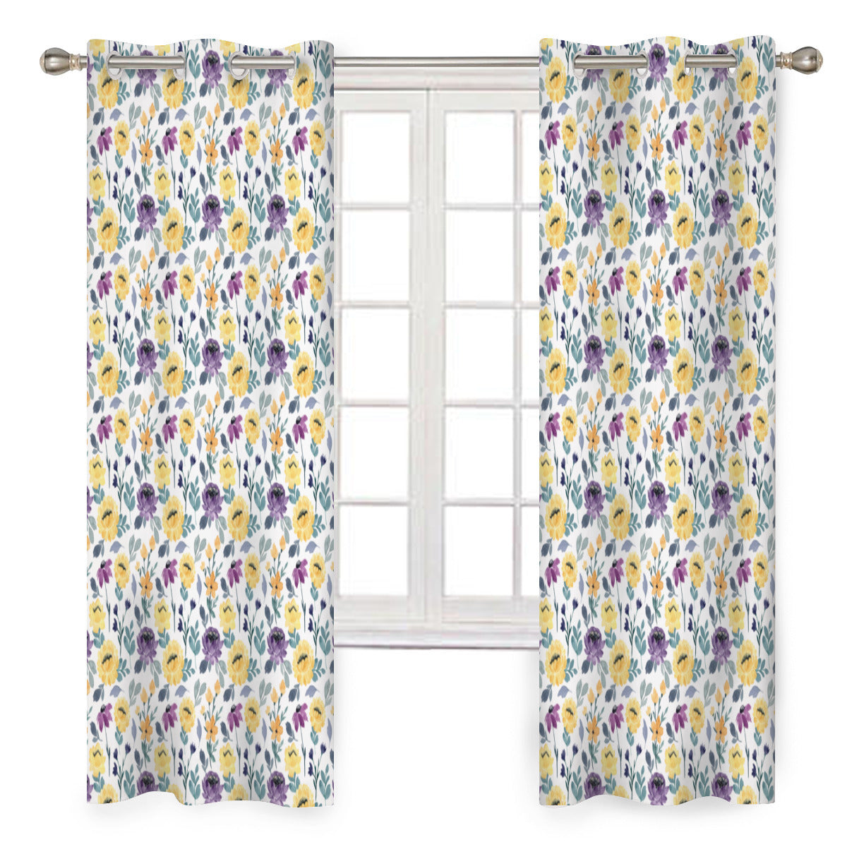 Watercolor Garden Floral – Blackout Curtain Panels (Set of 2) - Kim’s Signature Beauty & Accessories    