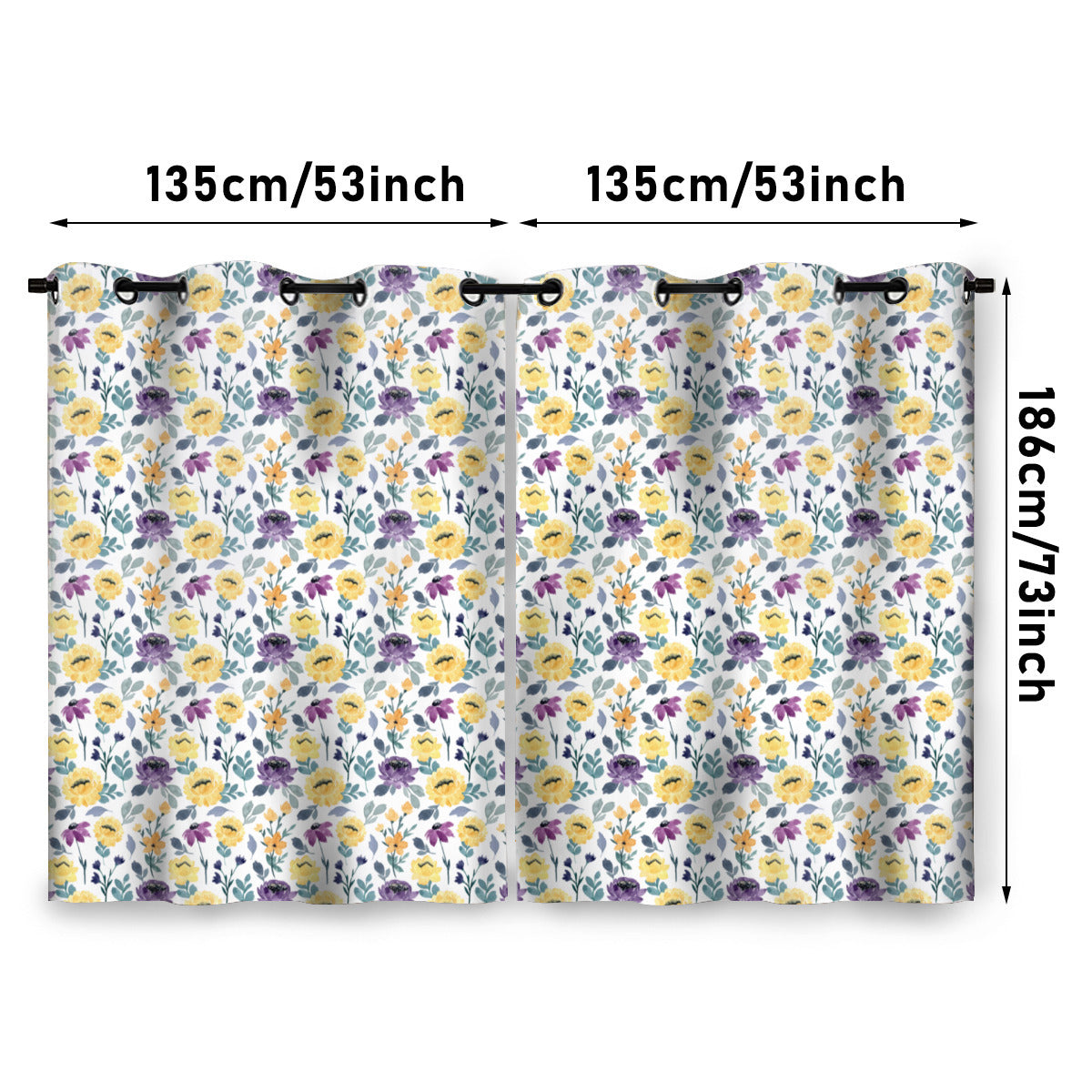 Watercolor Garden Floral – Blackout Curtain Panels (Set of 2) - Kim’s Signature Beauty & Accessories    