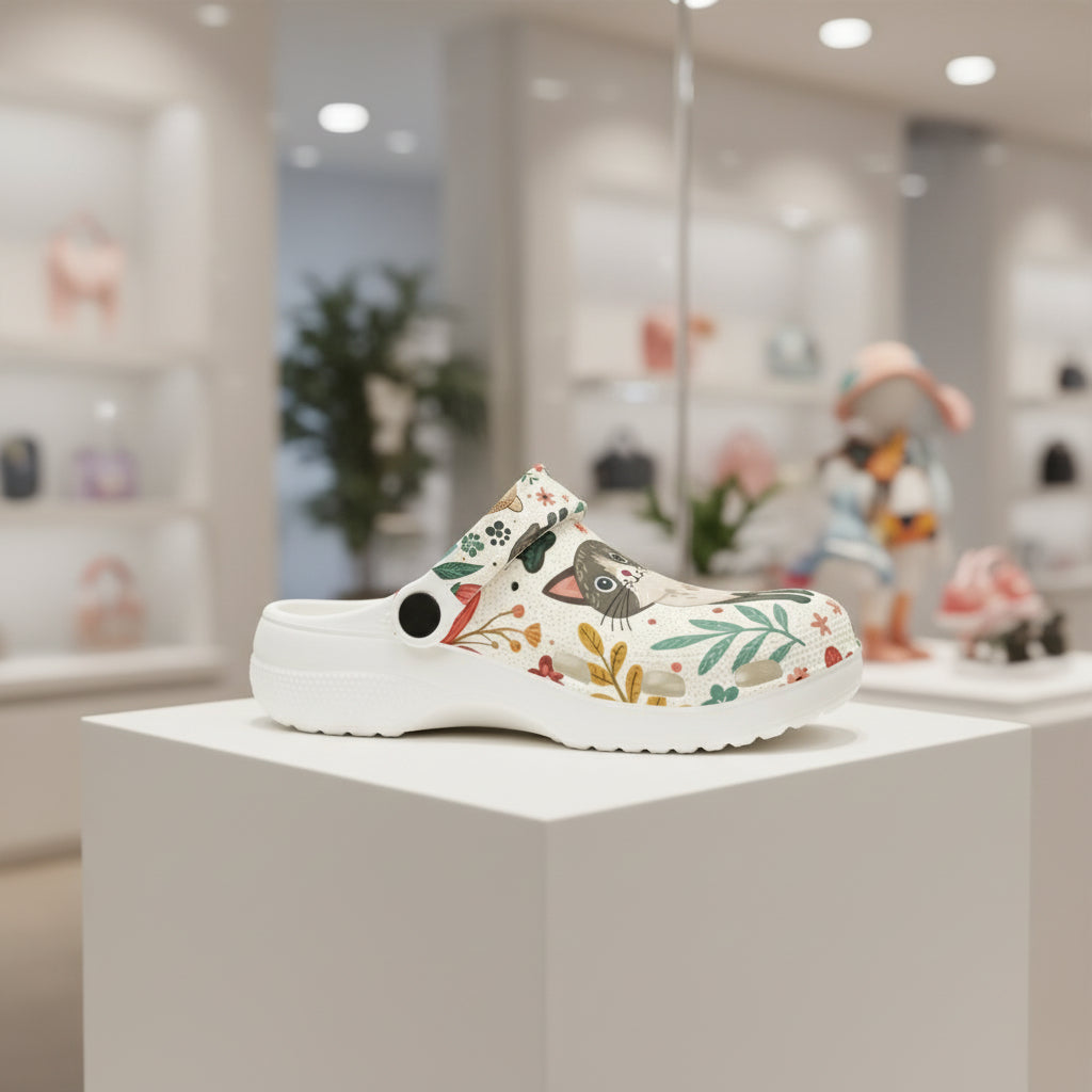 Whimsical Cat Print Kids' Clogs - Fun, Colorful Slip-Ons for Playtime - Kim’s Signature Beauty & Accessories    