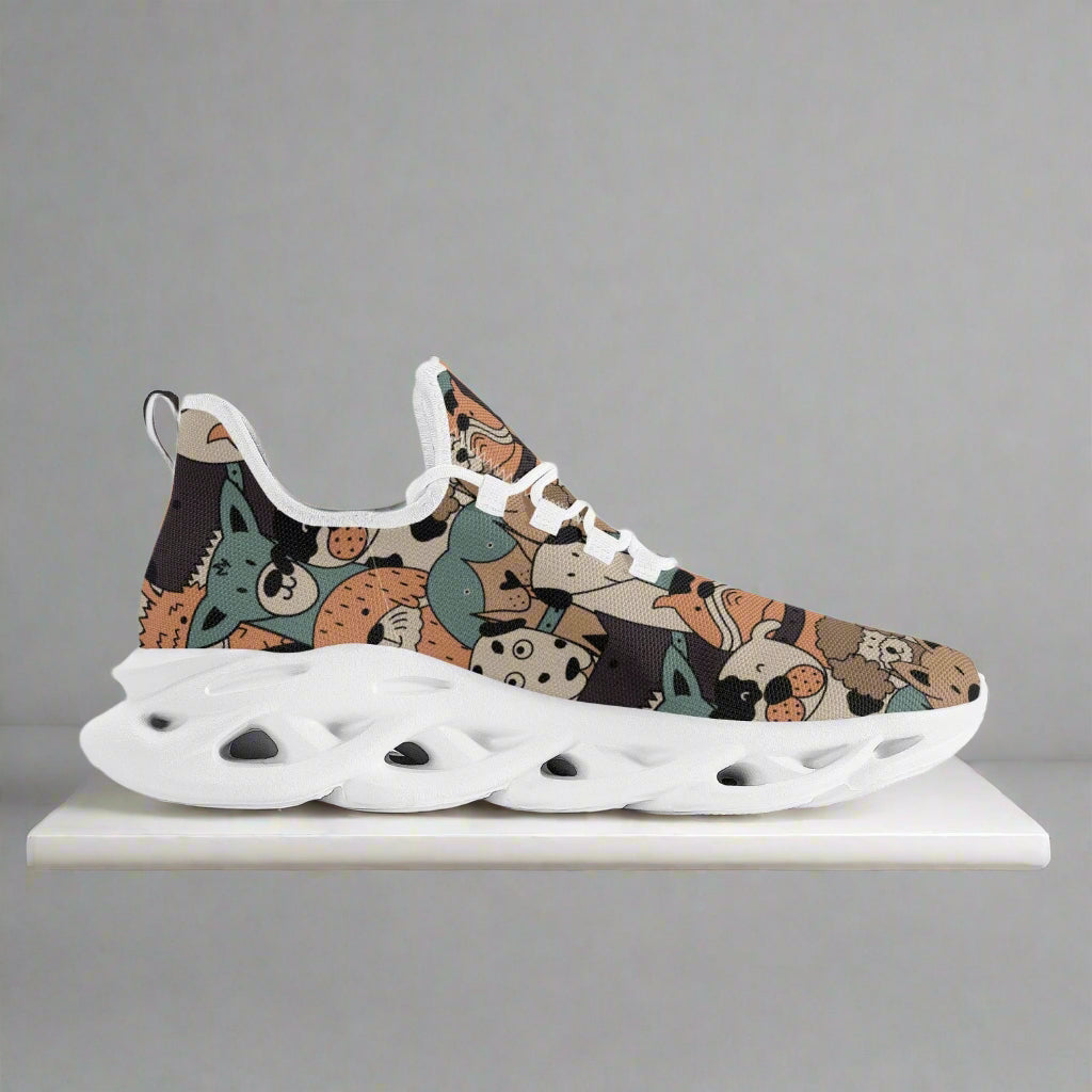 Whimsical Dog Print Sneakers – Lightweight Bounce Walking Shoes - Kim’s Signature Beauty & Accessories    