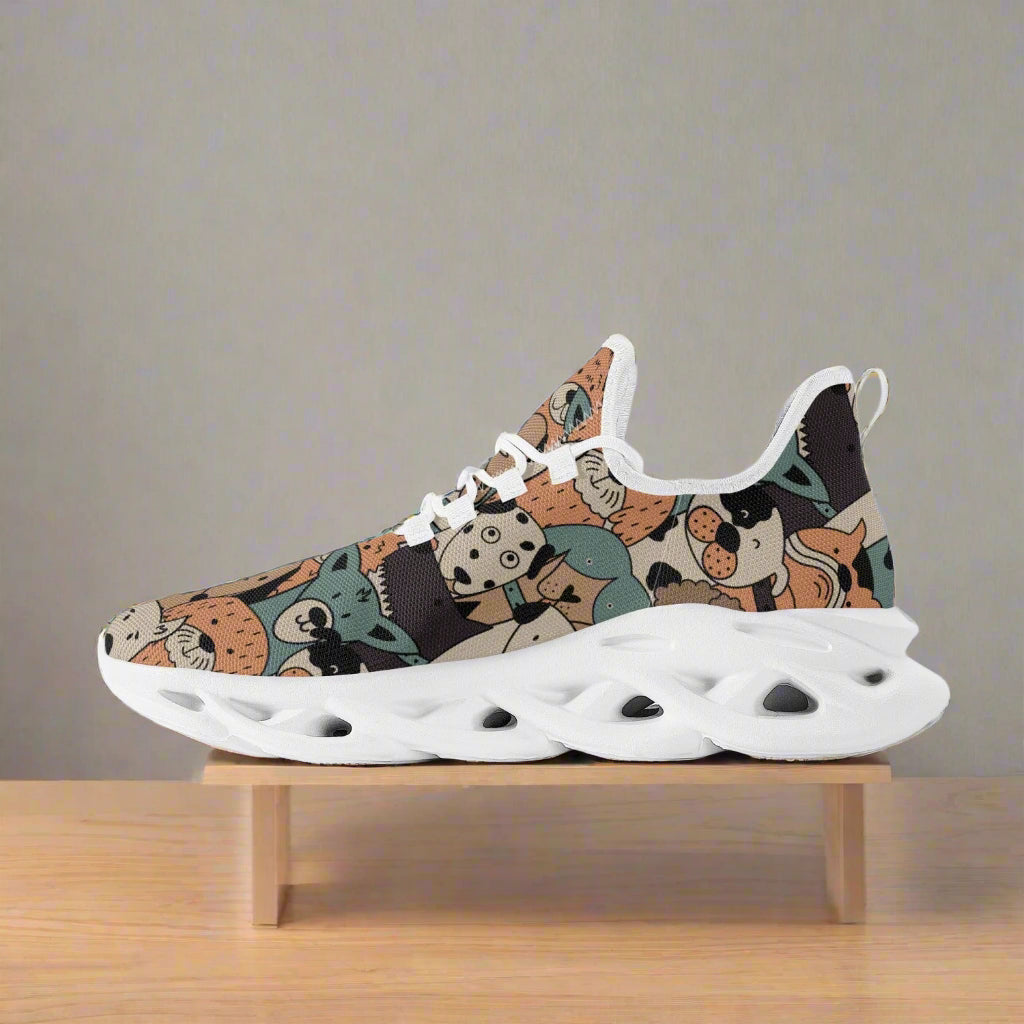 Whimsical Dog Print Sneakers – Lightweight Bounce Walking Shoes - Kim’s Signature Beauty & Accessories    