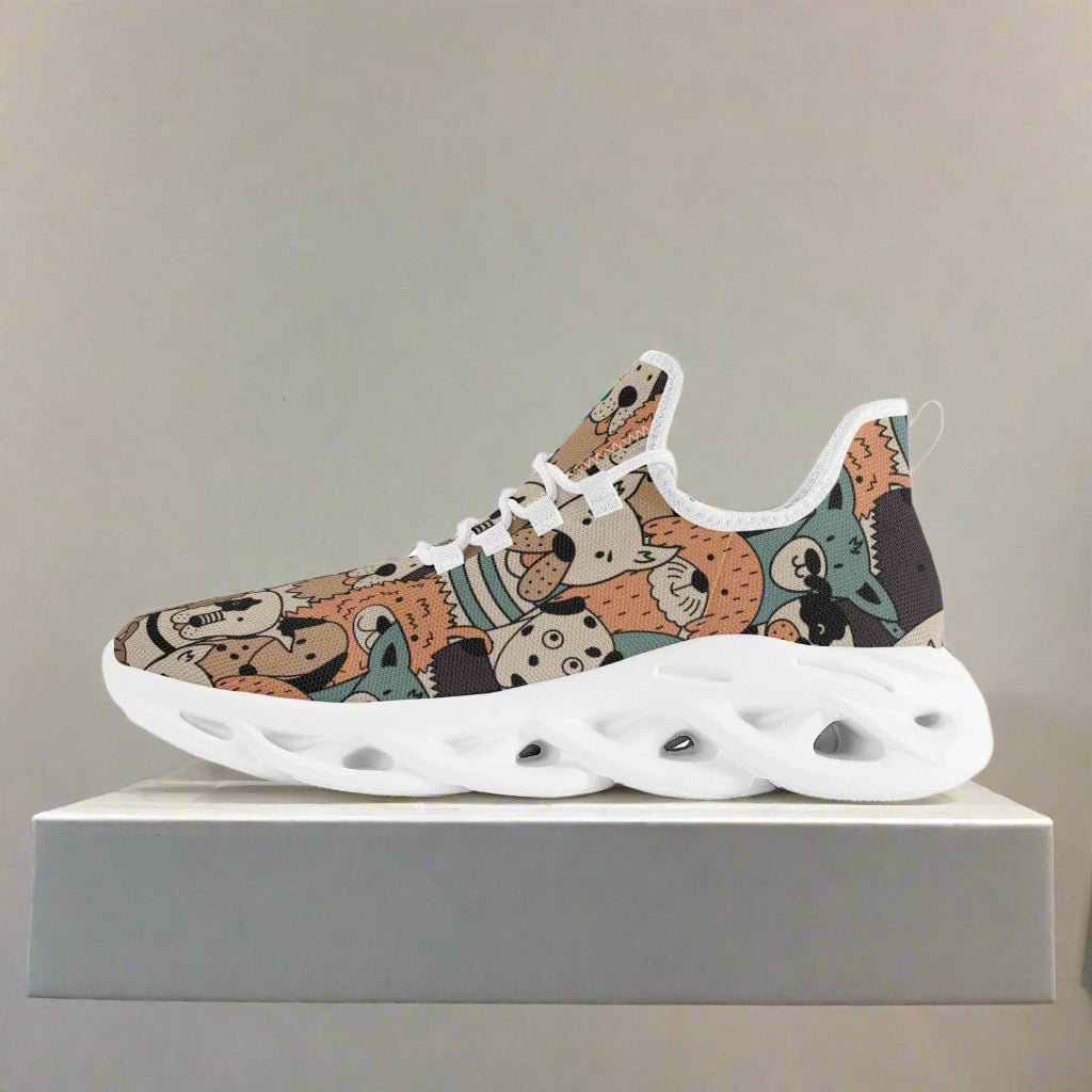 Whimsical Dog Print Sneakers – Lightweight Bounce Walking Shoes - Kim’s Signature Beauty & Accessories    