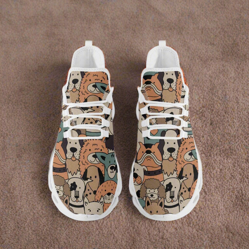 Whimsical Dog Print Sneakers – Lightweight Bounce Walking Shoes - Kim’s Signature Beauty & Accessories    