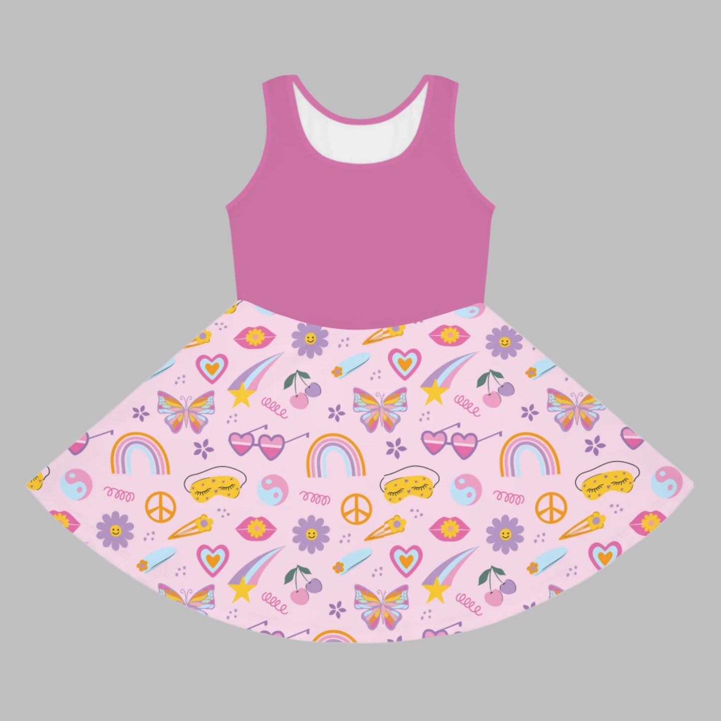 Whimsical Girls' Sleeveless Sundress with Fun Patterns - Kim’s Signature Beauty & Accessories    