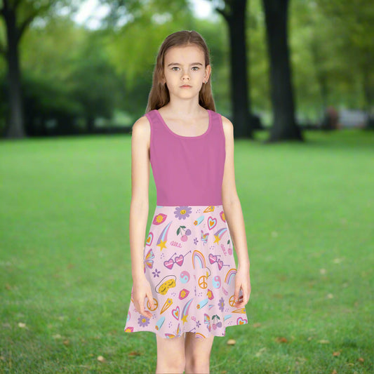 Whimsical Girls' Sleeveless Sundress with Fun Patterns - Kim’s Signature Beauty & Accessories    
