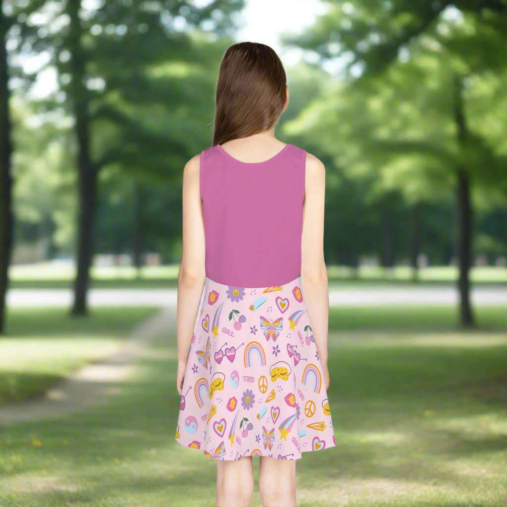 Whimsical Girls' Sleeveless Sundress with Fun Patterns - Kim’s Signature Beauty & Accessories    