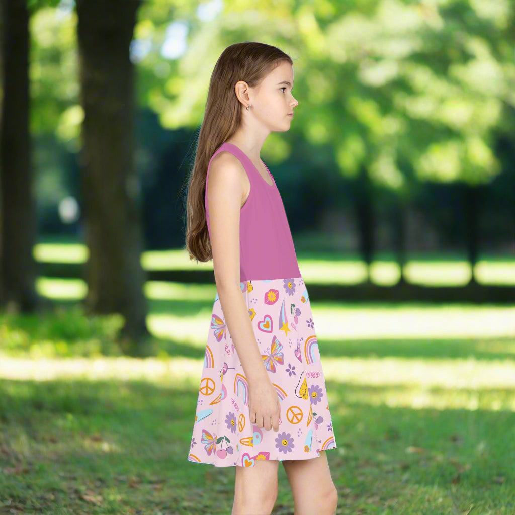 Whimsical Girls' Sleeveless Sundress with Fun Patterns - Kim’s Signature Beauty & Accessories    