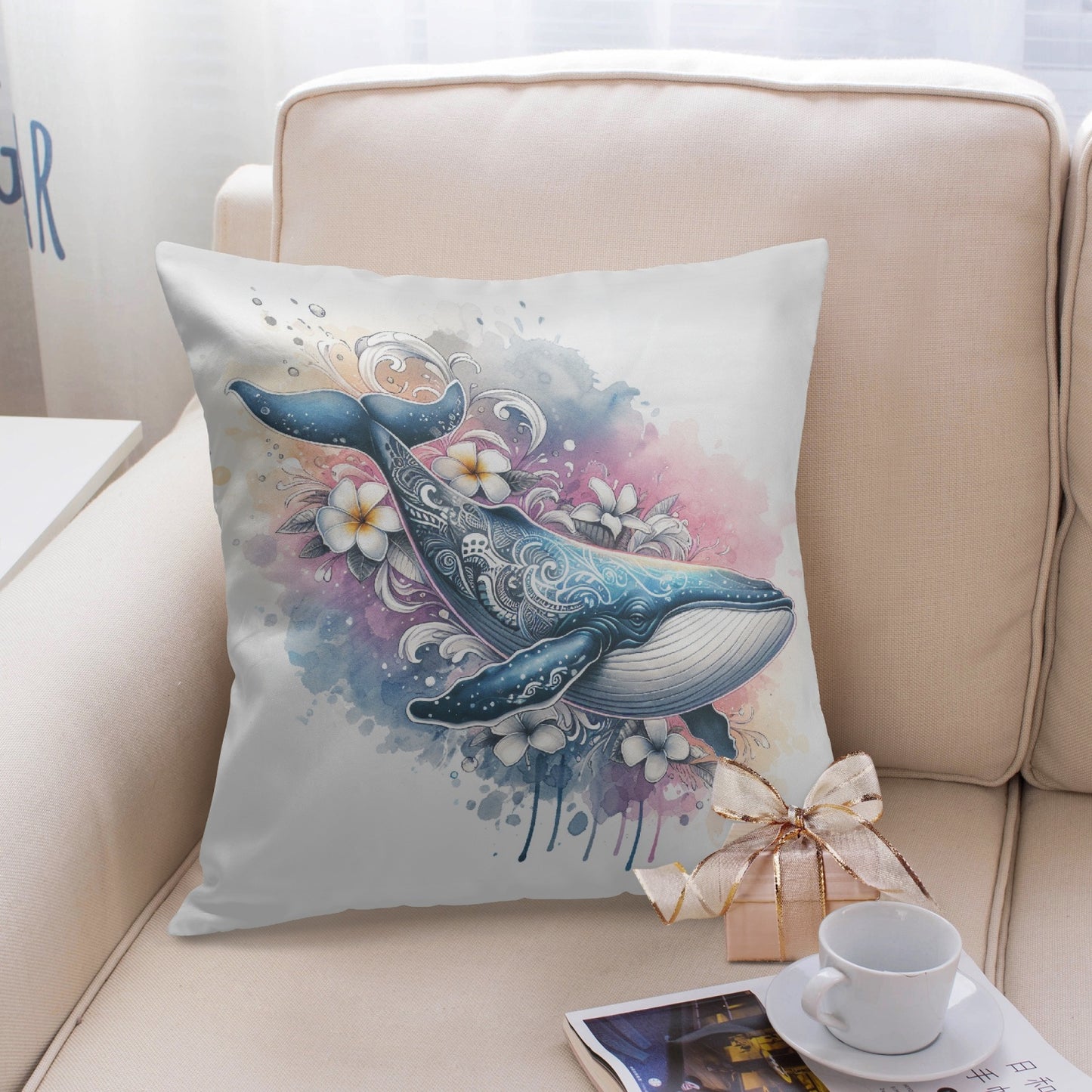 Whimsical Whale Undersea Pillow Cover - Kim’s Signature Beauty & Accessories    