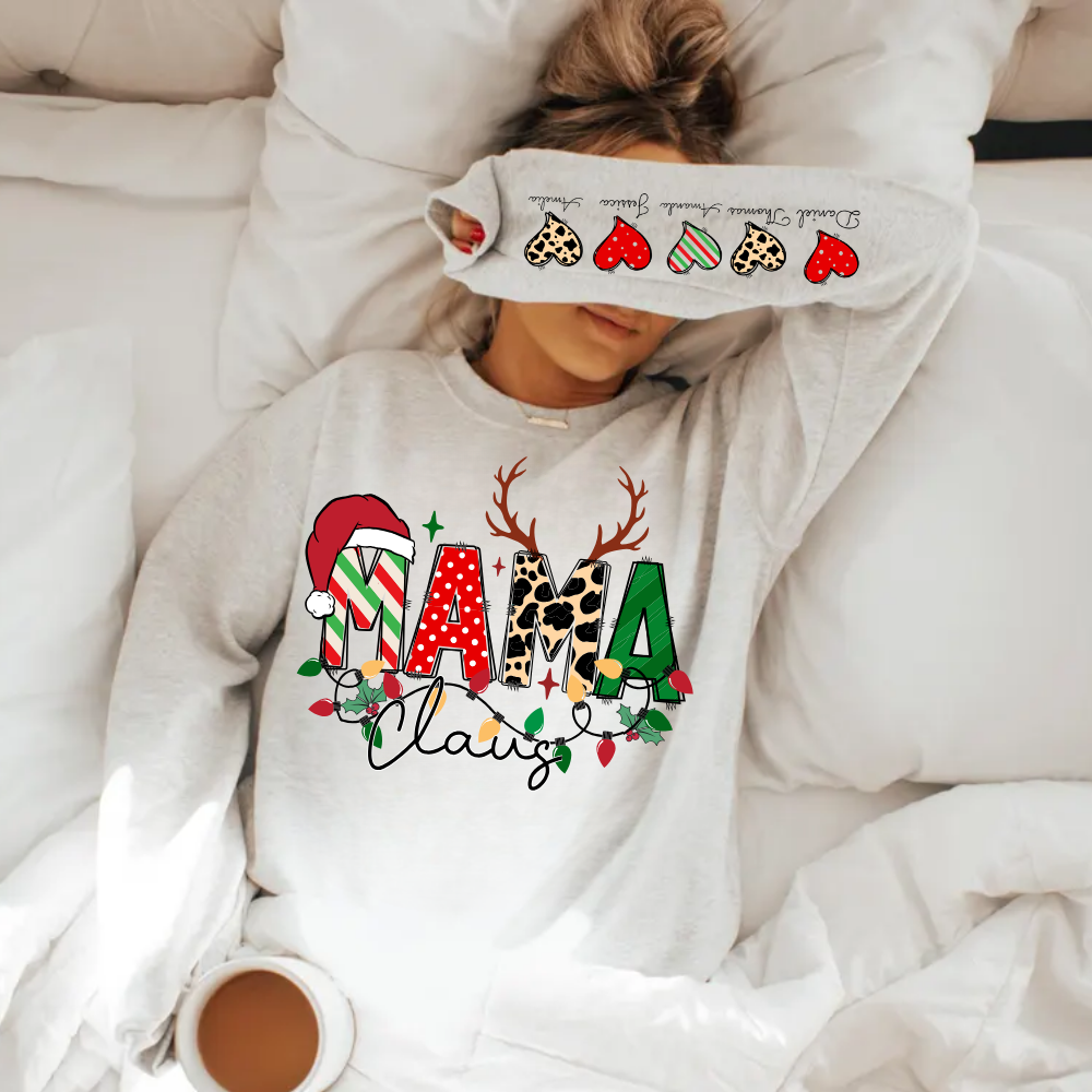 Mama Claus (Personalize Kids Names) Sweatshirt - Kim’s Signature Beauty & Accessories    