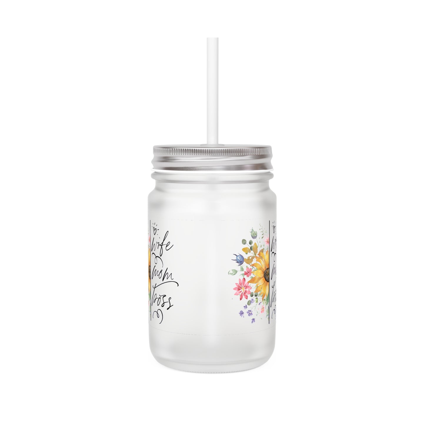 Wife, Mom, Boss Mason Jar - Kim’s Signature Beauty & Accessories    