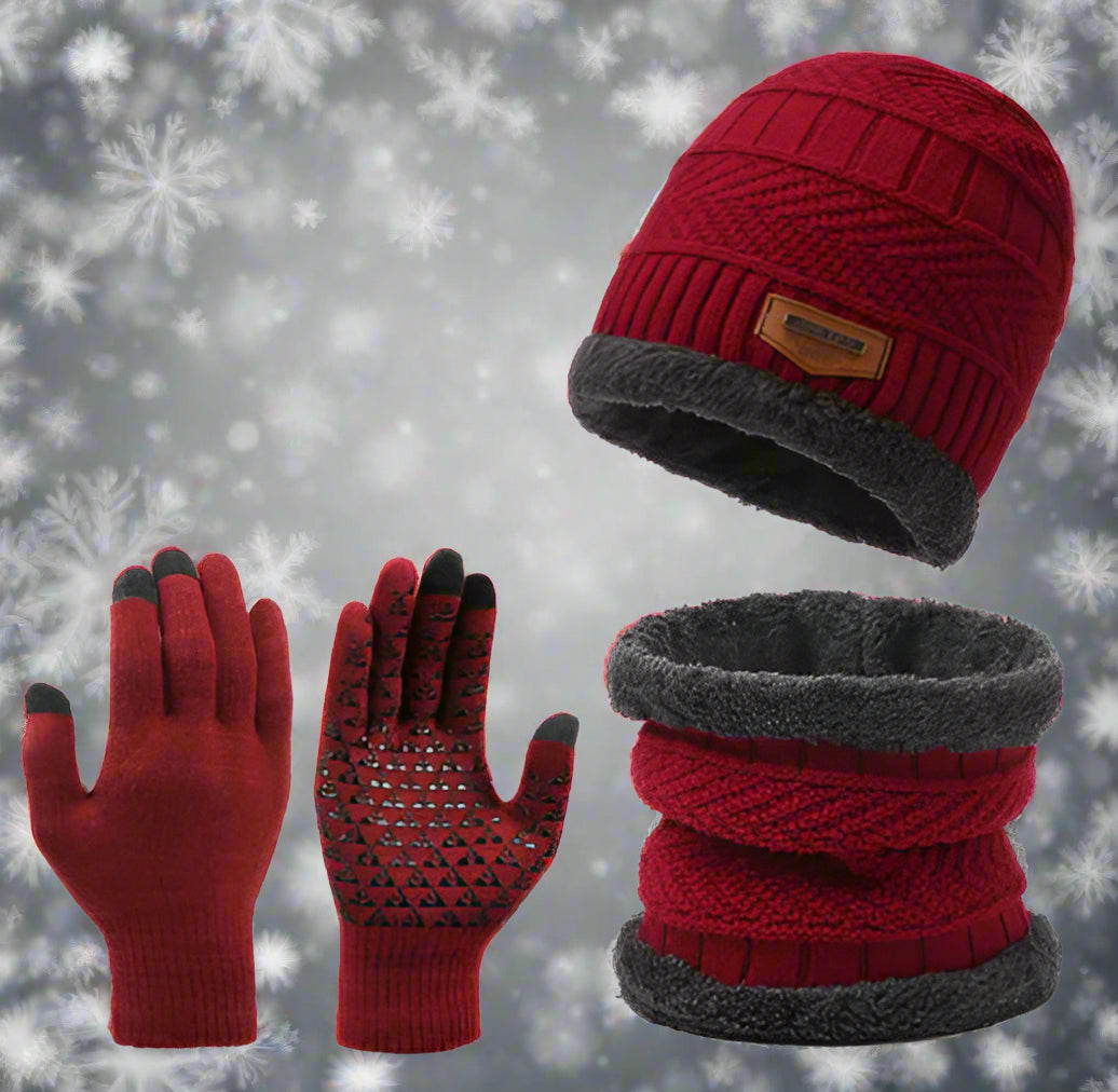 Winter Scarf Gloves Three-piece Set - Kim’s Signature Beauty & Accessories    
