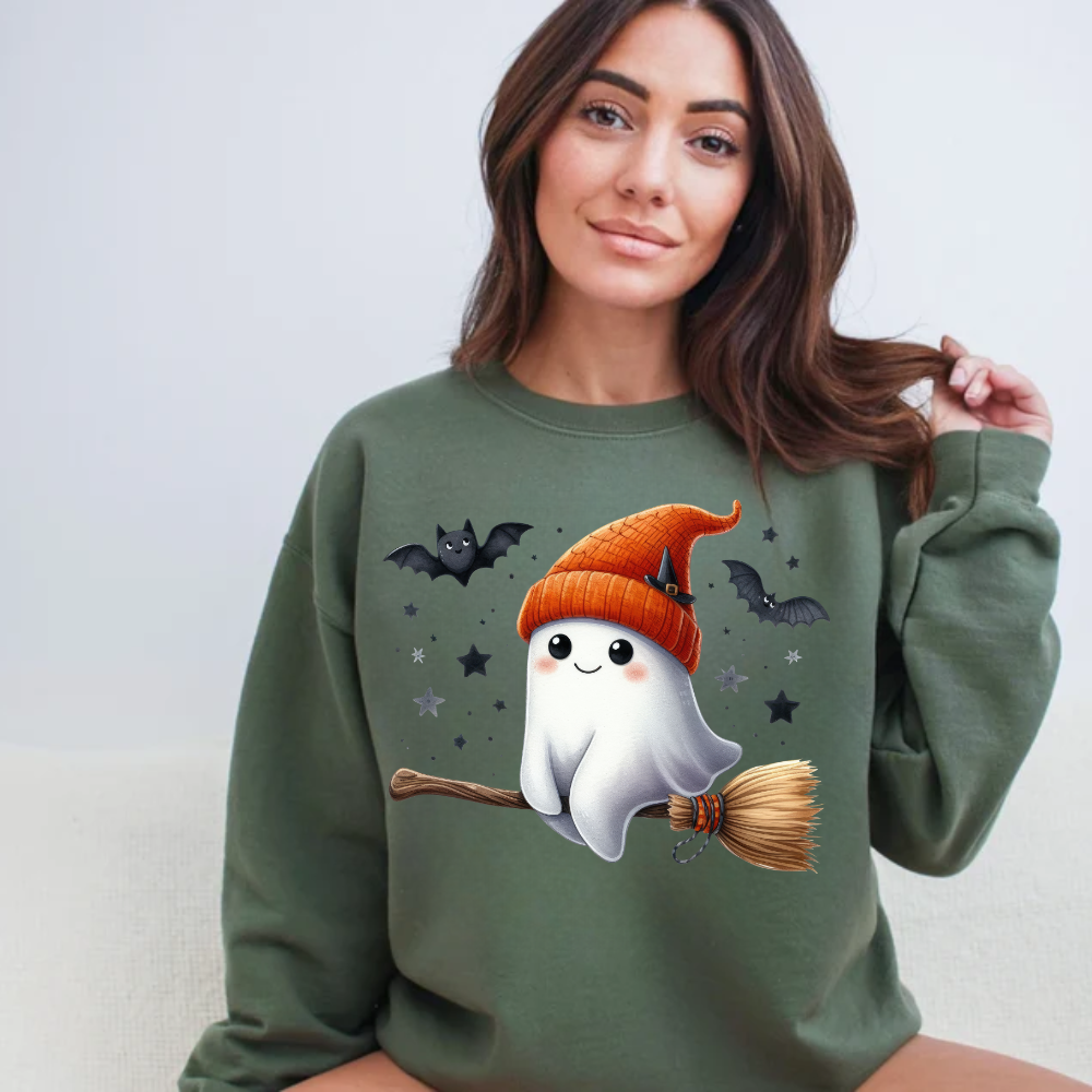 Witchy Ghost Crewneck Sweatshirt - Kim’s Signature Beauty & Accessories    