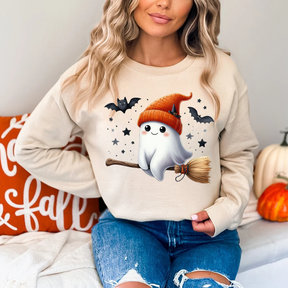 Witchy Ghost Crewneck Sweatshirt - Kim’s Signature Beauty & Accessories    