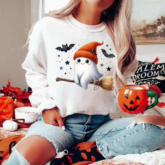 Witchy Ghost Crewneck Sweatshirt - Kim’s Signature Beauty & Accessories    