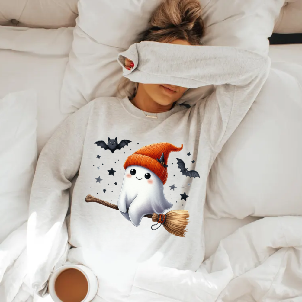 Witchy Ghost Crewneck Sweatshirt - Kim’s Signature Beauty & Accessories    