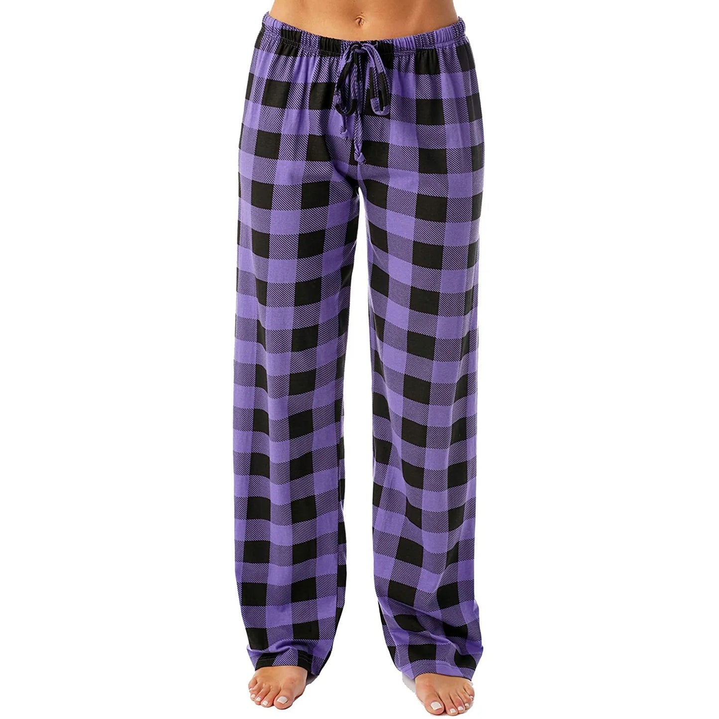 Women Christmas Pajama pants Autumn Winter Plaid Printed Pants Fashion Casual Wide Leg Pants Clothing Streetwear - Kim’s Signature Beauty & Accessories    
