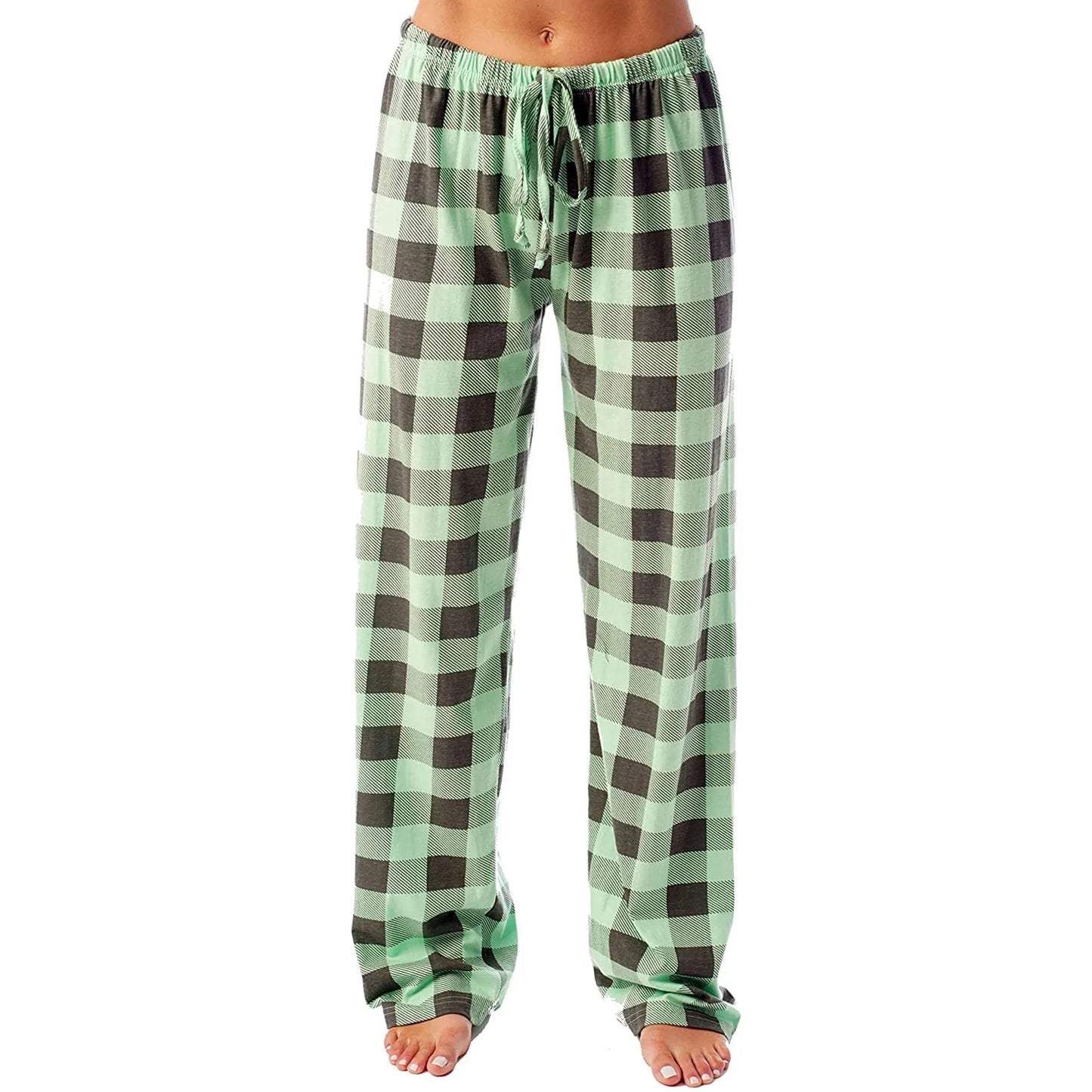 Women Christmas Pajama pants Autumn Winter Plaid Printed Pants Fashion Casual Wide Leg Pants Clothing Streetwear - Kim’s Signature Beauty & Accessories    
