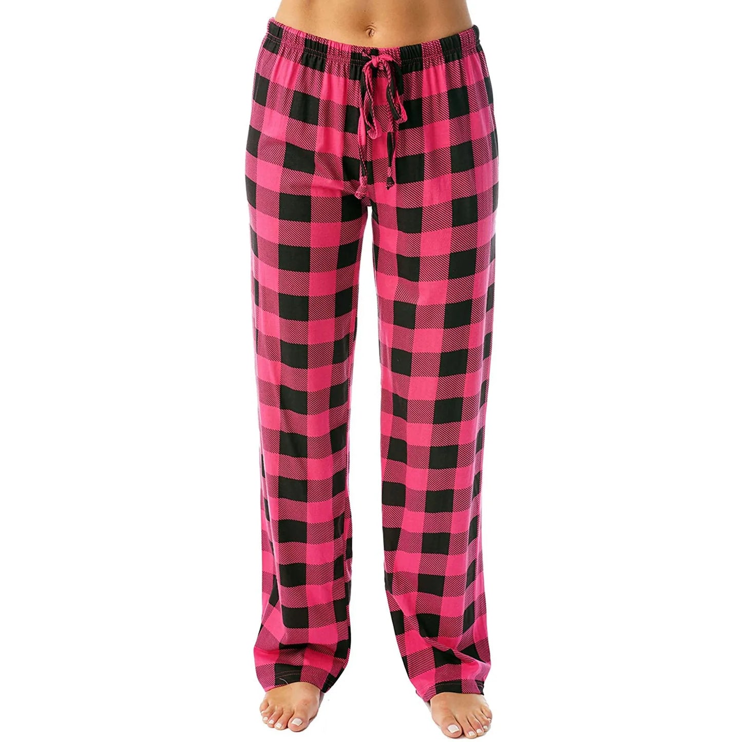 Women Christmas Pajama pants Autumn Winter Plaid Printed Pants Fashion Casual Wide Leg Pants Clothing Streetwear - Kim’s Signature Beauty & Accessories    