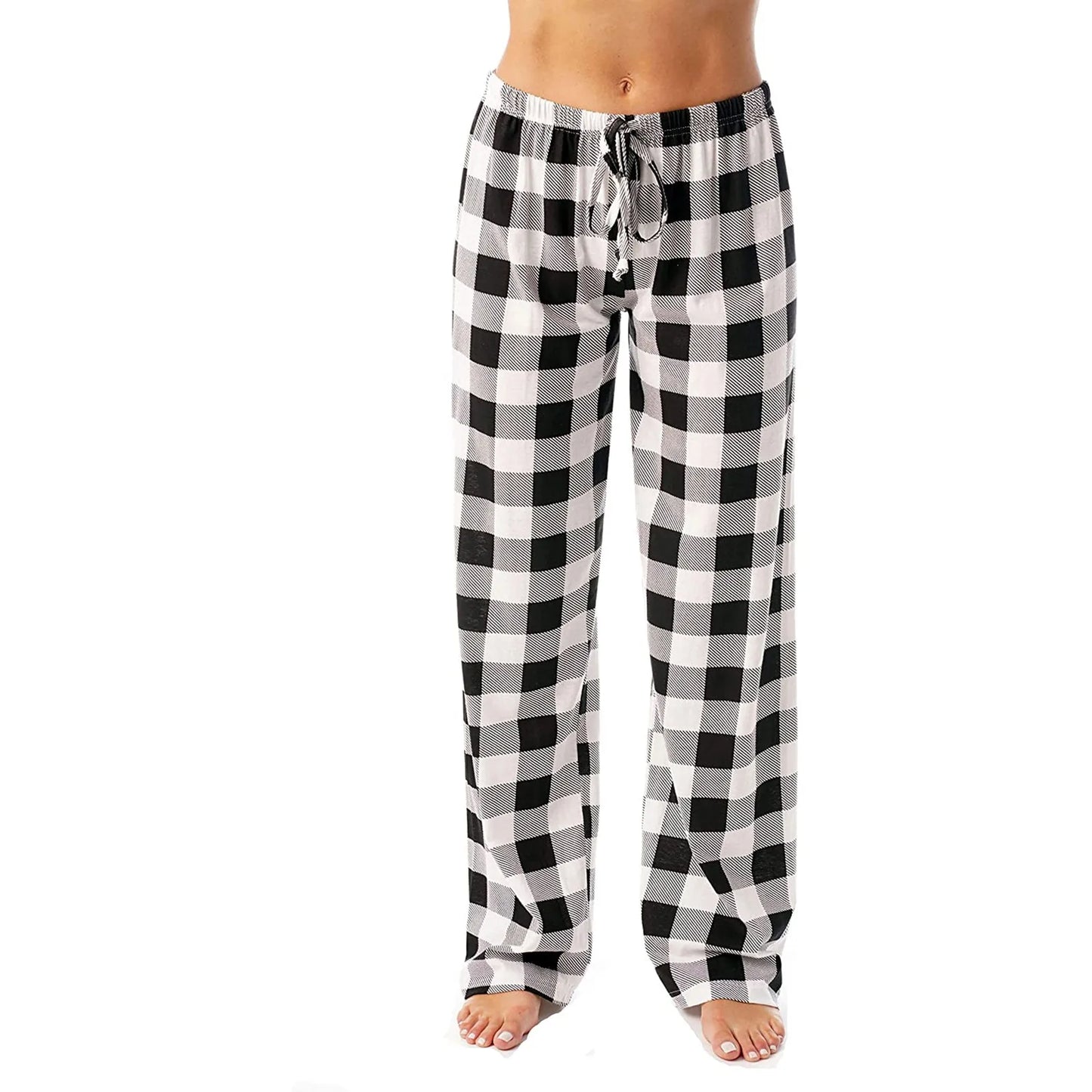Women Christmas Pajama pants Autumn Winter Plaid Printed Pants Fashion Casual Wide Leg Pants Clothing Streetwear - Kim’s Signature Beauty & Accessories    
