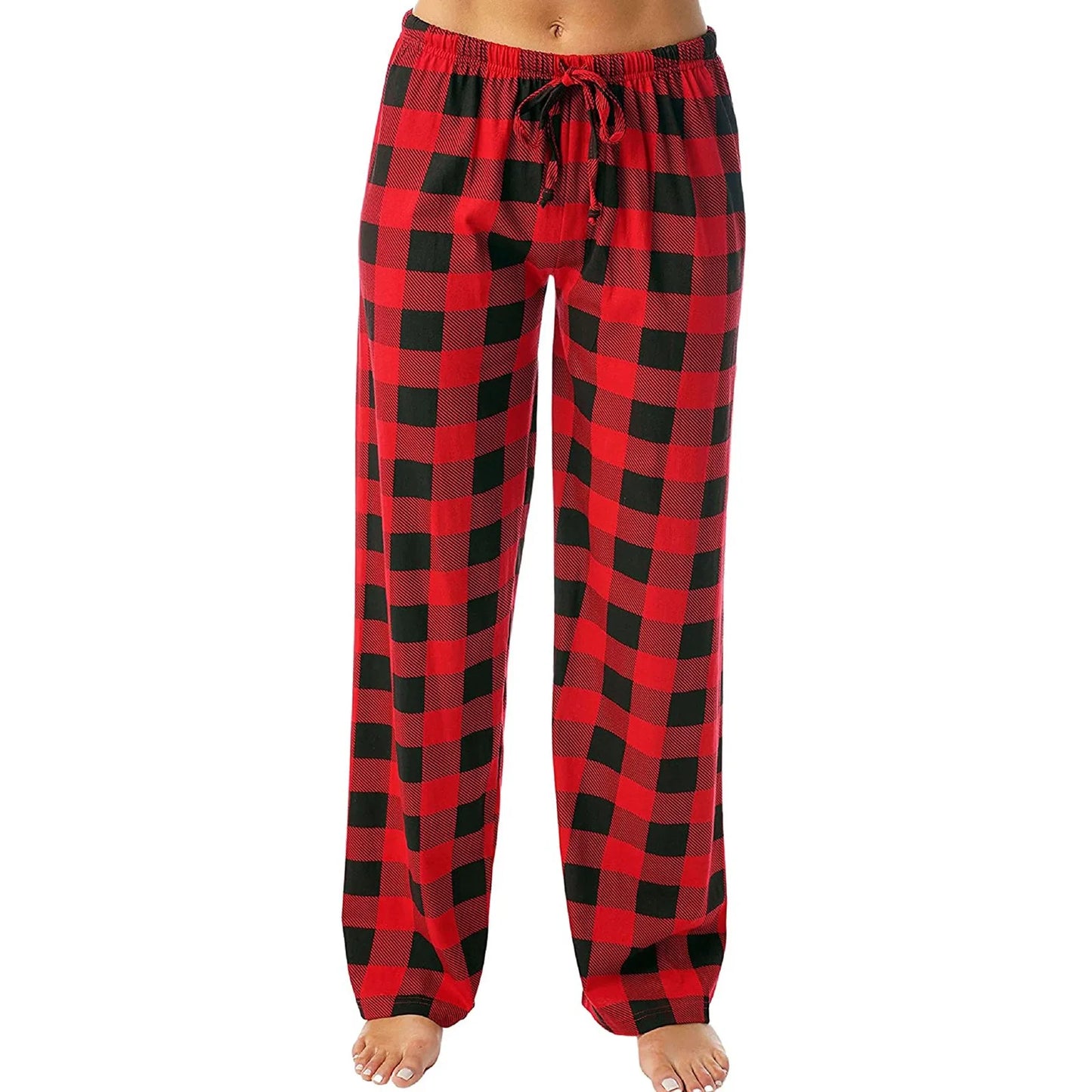 Women Christmas Pajama pants Autumn Winter Plaid Printed Pants Fashion Casual Wide Leg Pants Clothing Streetwear - Kim’s Signature Beauty & Accessories    