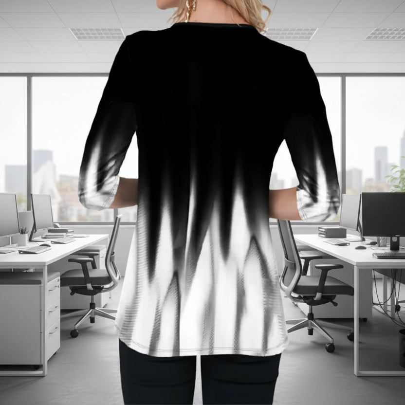 Women's Blouses Gradient Print Cross V-Neck - Kim’s Signature Beauty & Accessories