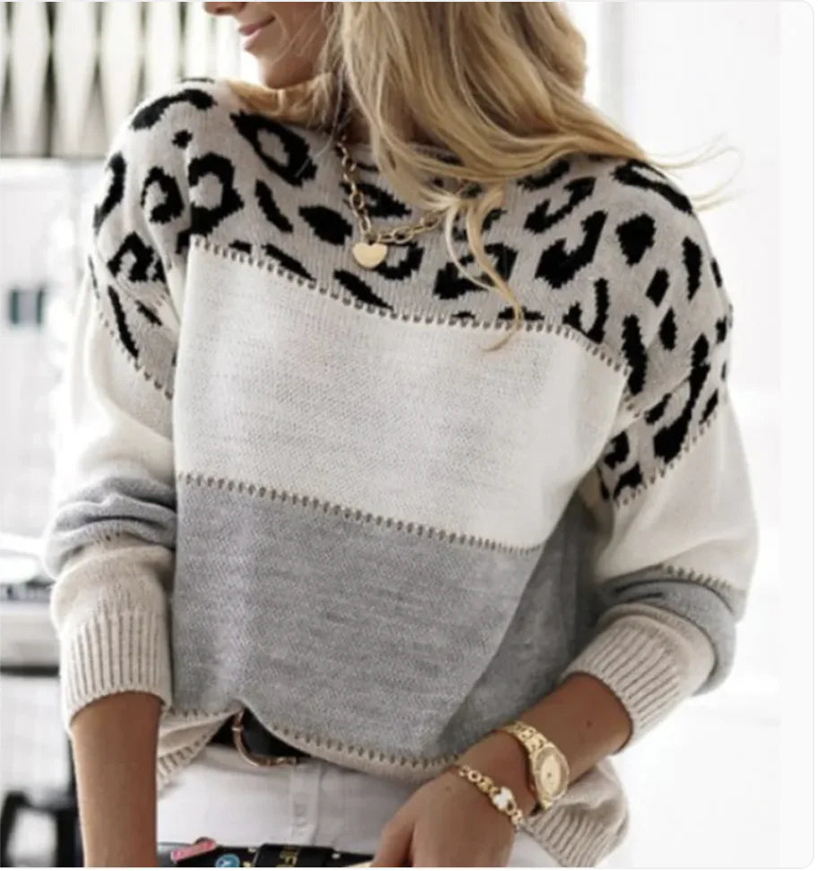 Women's Casual Leopard Print Sweater - Kim’s Signature Beauty & Accessories    