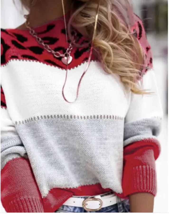 Women's Casual Leopard Print Sweater - Kim’s Signature Beauty & Accessories    