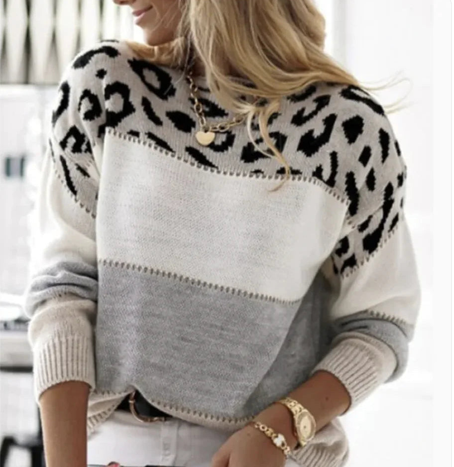 Women's Casual Leopard Print Sweater - Kim’s Signature Beauty & Accessories    