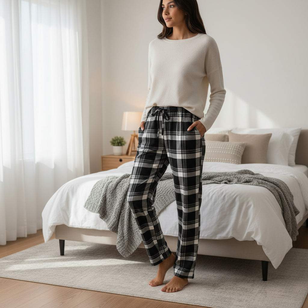 Women's Stretch Plaid Casual Pocket Pants - Kim’s Signature Beauty & Accessories