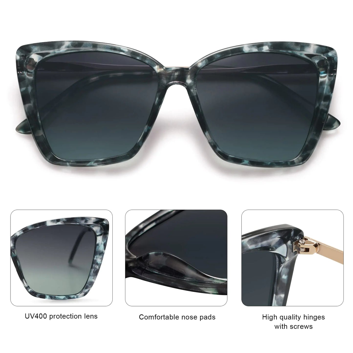 Womens Oversized Square Cat Eye Sun Glasses - Kim’s Signature Beauty & Accessories    
