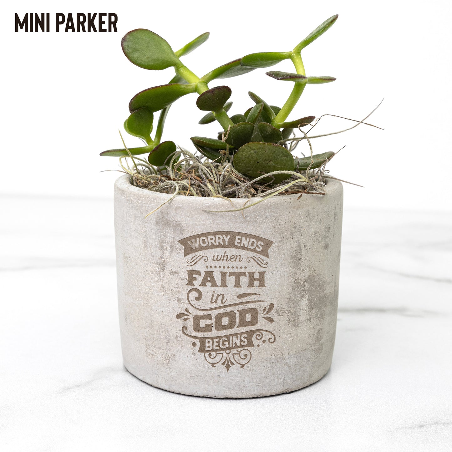 Worry Ends When Faith Begins Desk Plant - Kim’s Signature Beauty & Accessories    