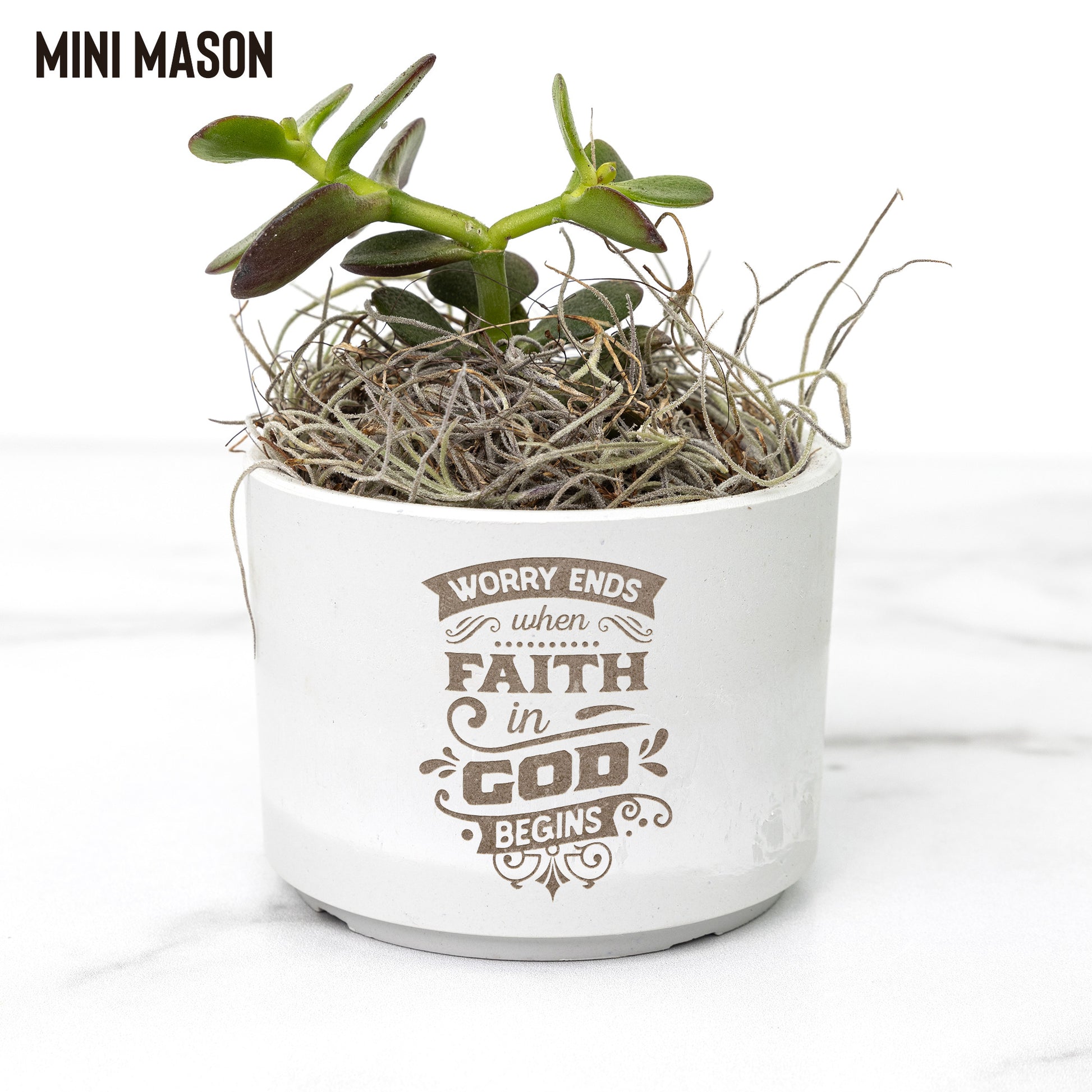 Worry Ends When Faith Begins Desk Plant - Kim’s Signature Beauty & Accessories    (Store description)