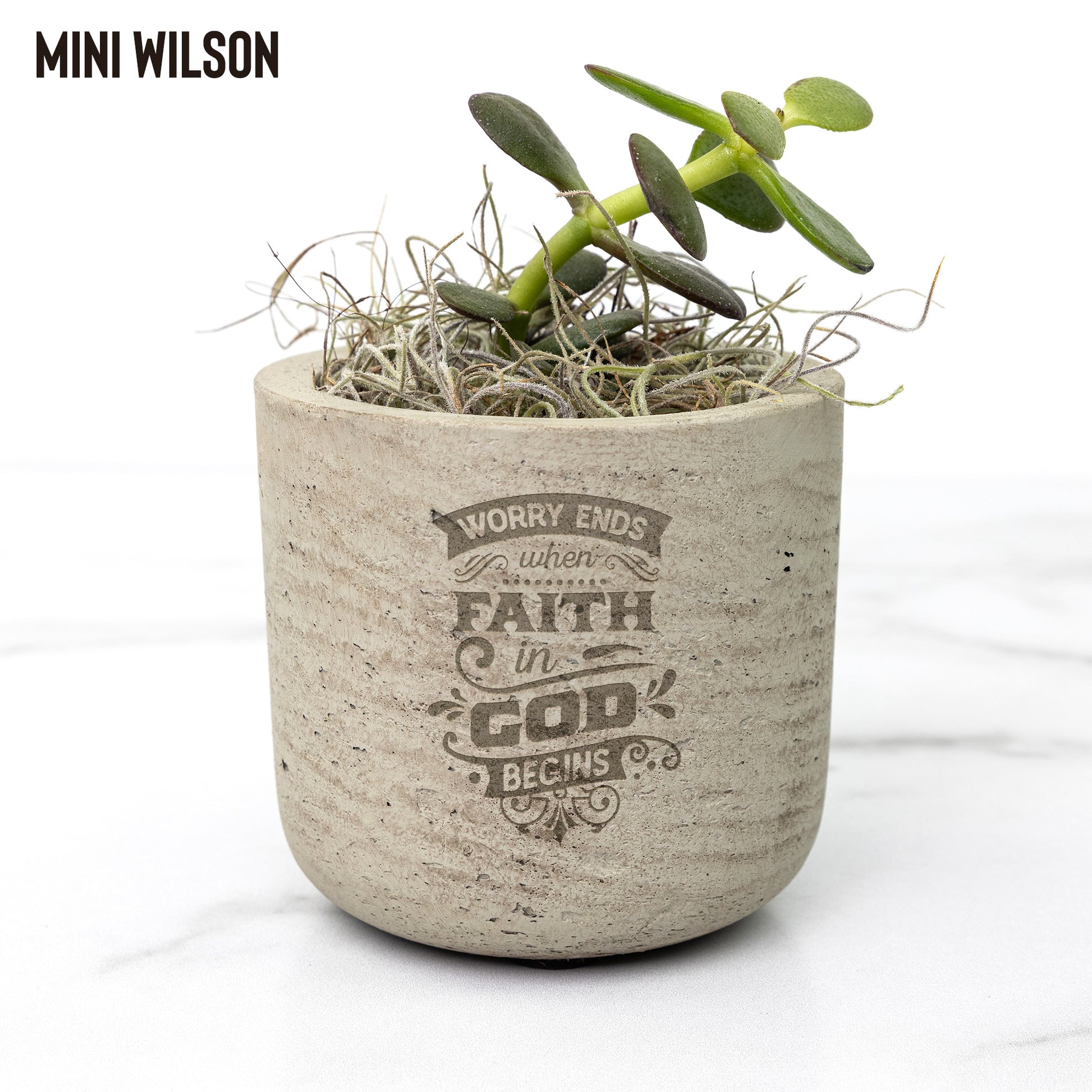 Worry Ends When Faith Begins Desk Plant - Kim’s Signature Beauty & Accessories    (Store description)